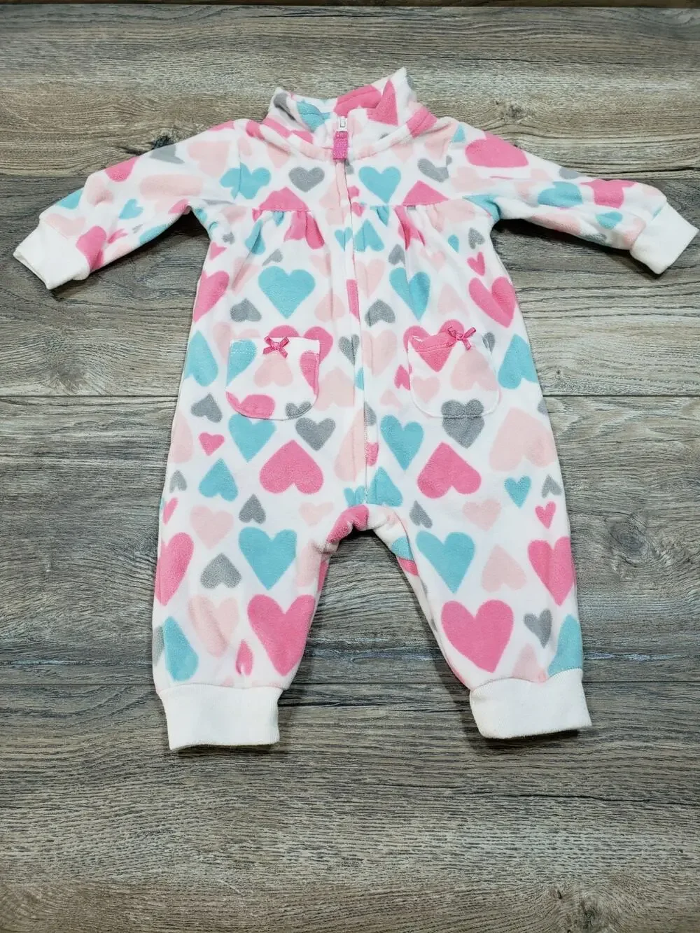 Carter’s Baby Girl Fleece Jumpsuit One Piece Outfit Size 3 Months